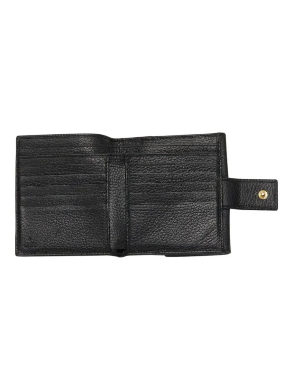 Gucci GG Marmont Compact Wallet Bifold Black Leather